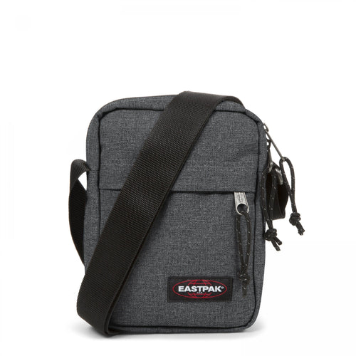  The One Black Denim Crossbody Bag Front View With Strap