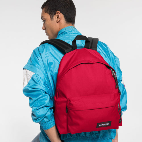 man wearing Padded Pak'r Sailor Red Backpack
