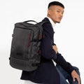 Tecum L Cnnct Accent Grey Professional Backpack Front View Over Shoulder Of Model